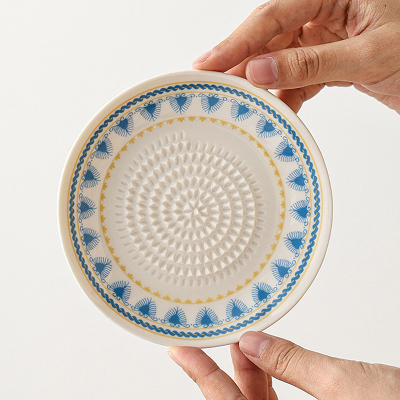 陶瓷多功能蒜泥研磨器姜蒜蓉磨泥器家用手工擦果泥辅食磨盘碟圆盘