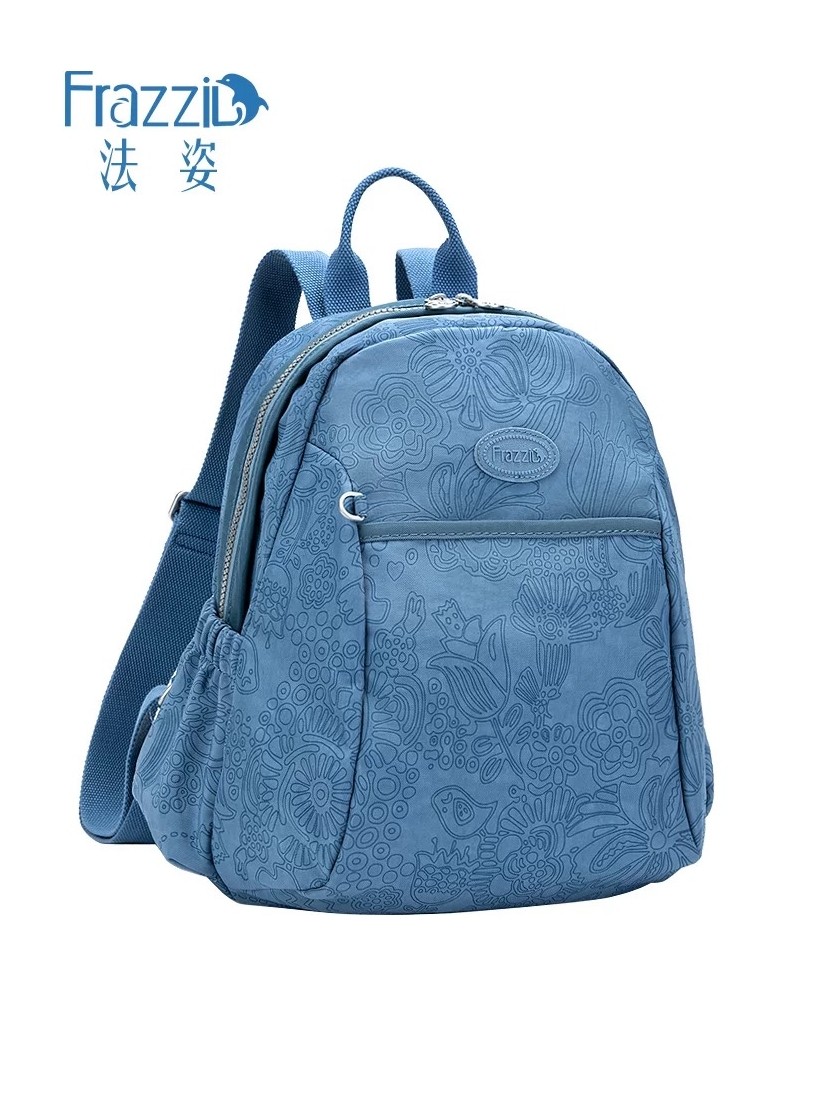 Frazzil/法姿双肩背包女新款时尚帆布色旅游背包轻便书包休闲大包