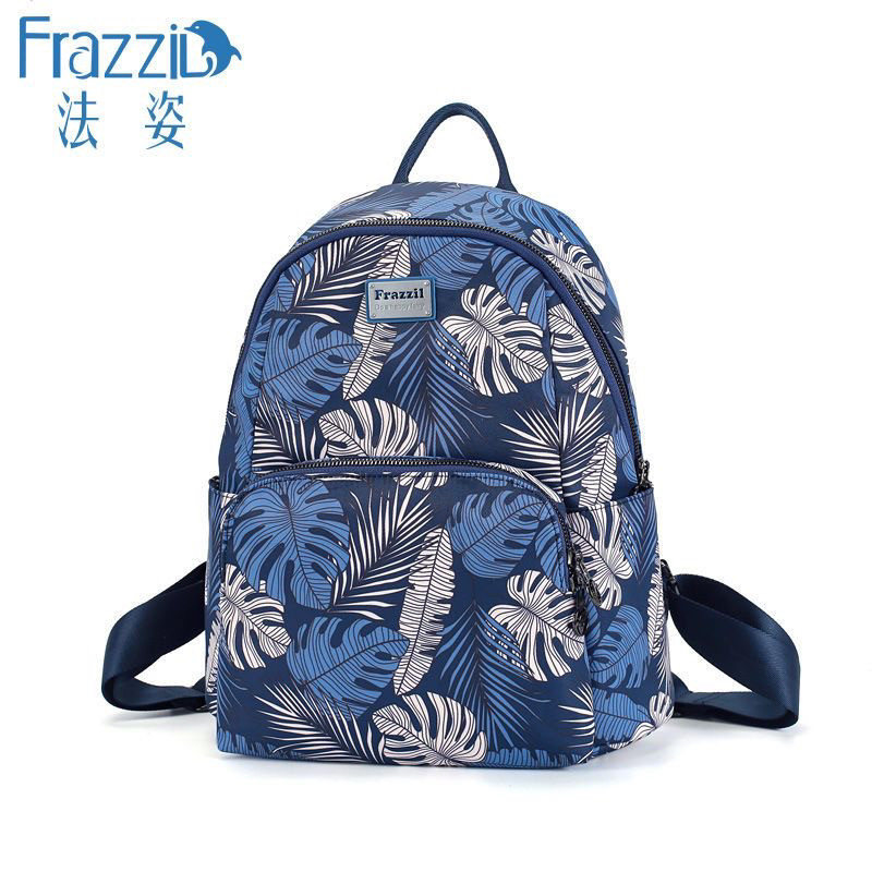 Frazzil/法姿双肩背包女潮春夏新款韩版百搭休闲帆布旅游背包书包