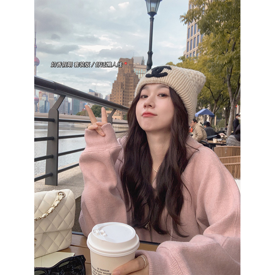 3개 구매시 밀키 홀리데이 세트 버전 1개 증정|편안한 레이지 라인 스웨트셔츠 세트 레이지 캐주얼 슈트