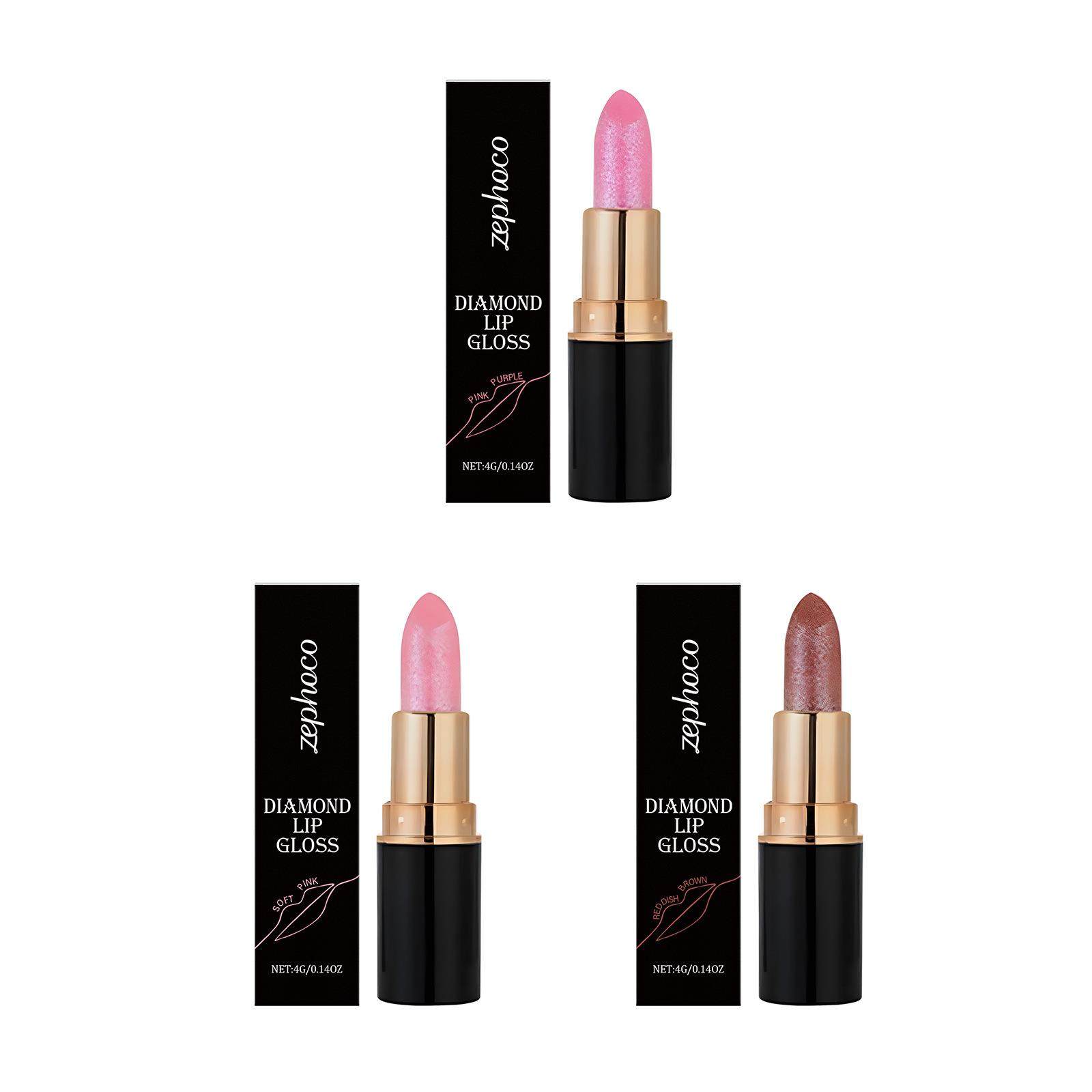 钻石唇彩闪光口红系列 自然显色亮彩丝滑丰盈双唇闪光唇彩