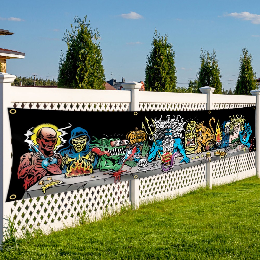 Santa Cruz 圣诞滑板横幅 室内户外装饰 挂布条幅 60*240cm