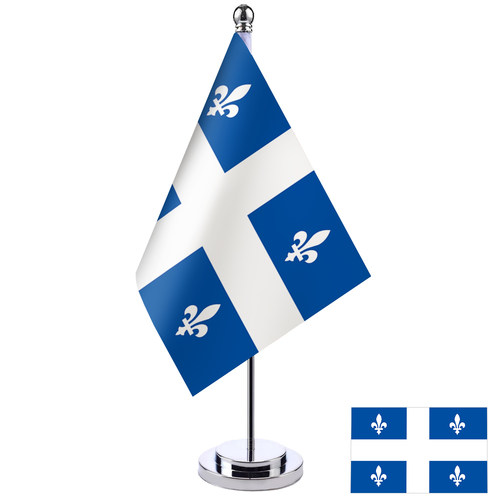加拿大Quebec City 魁北克市省旗帜 单杆桌旗摆件