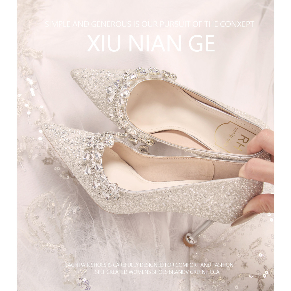 Enchanting 2025 Autumn Bridal Stilettos: Sparkle for Your Big Day - Product image 4