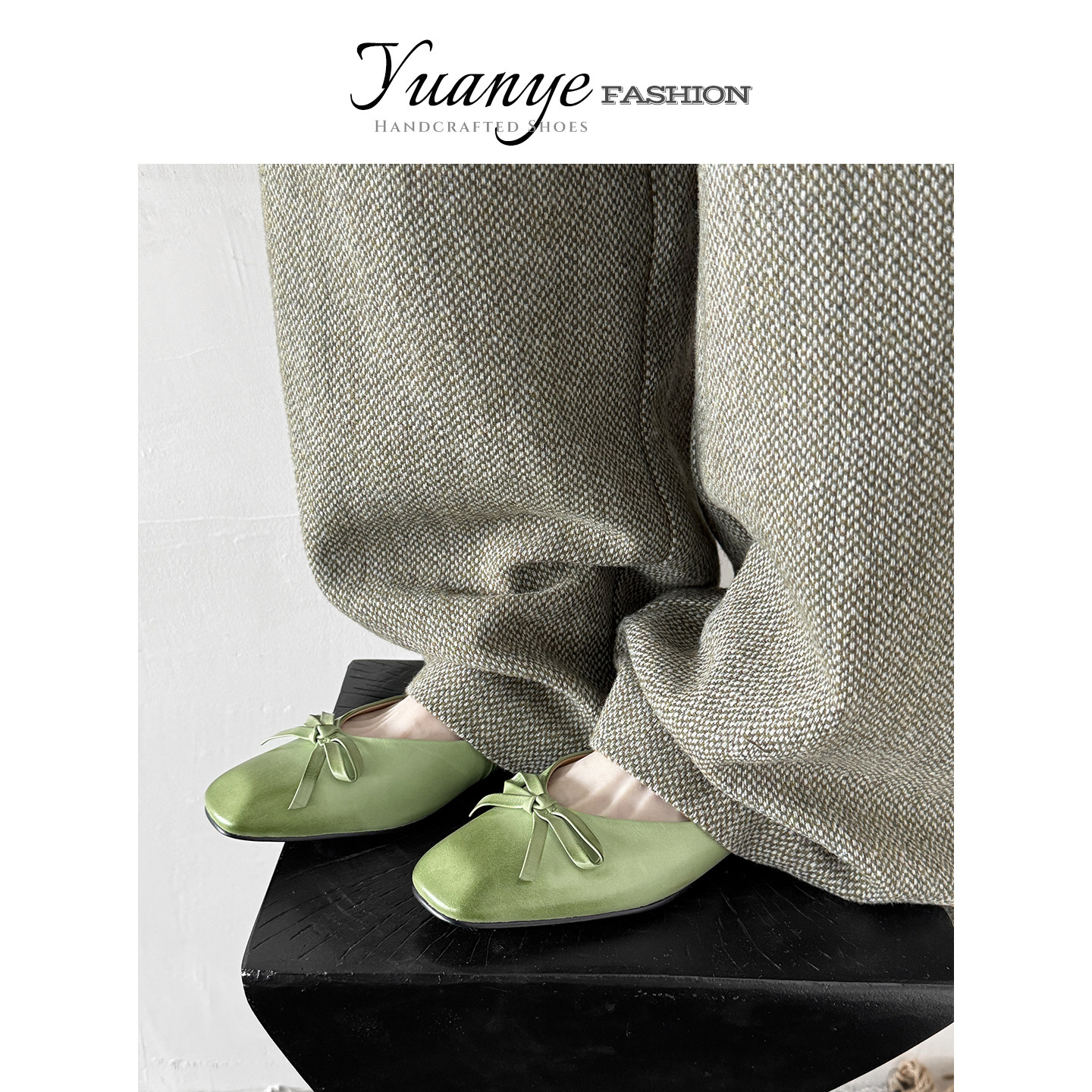 原野Yuanye●光风霁月~！甜美糖果色方头平底鞋蝴蝶结浅口单鞋女