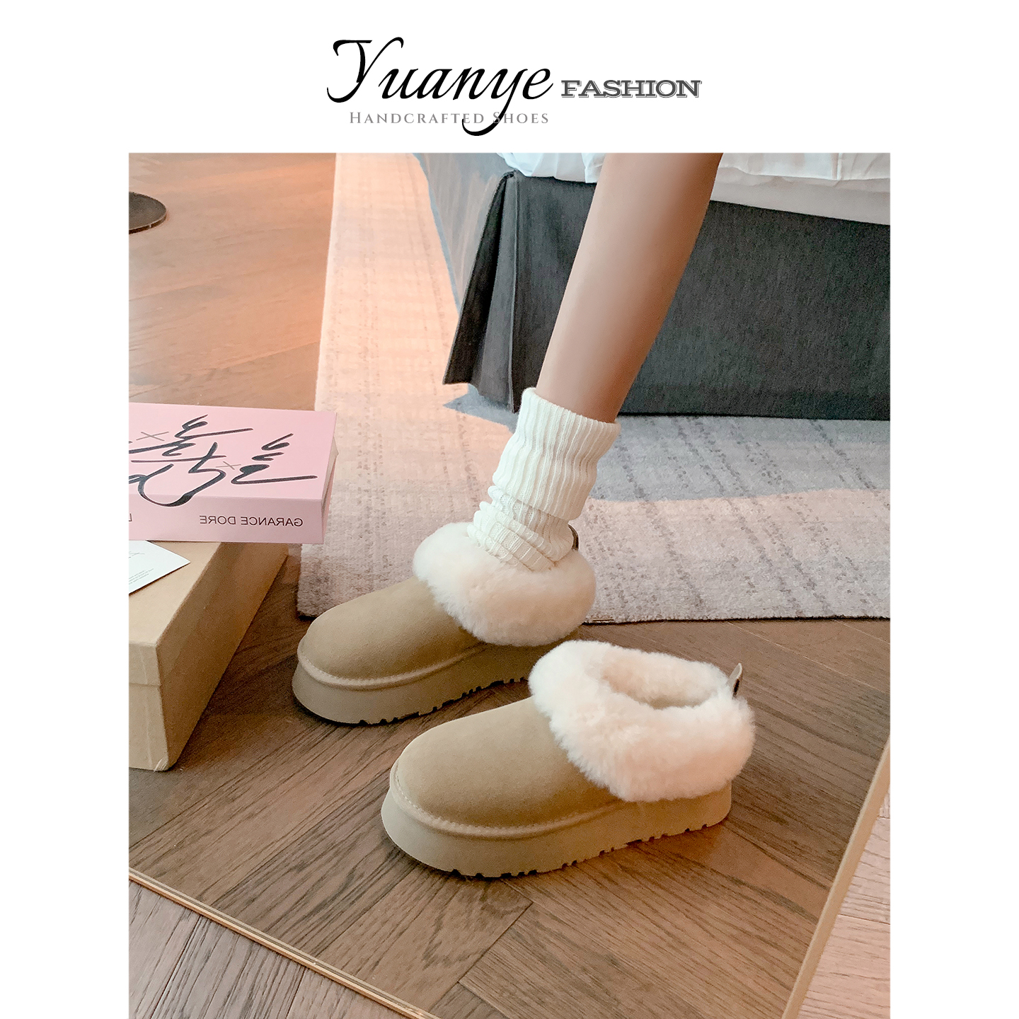 精选●手工皮毛一体雪地靴！