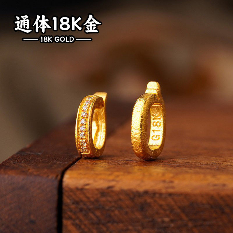 18K金配件DIY镶嵌南非真钻手链扣项链连接扣搭扣吊坠扣头配件扣子