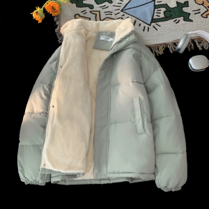 奶呼呼绿色甜妹面包服女冬季日系穿搭棉衣外套胖mm大码加绒厚棉服