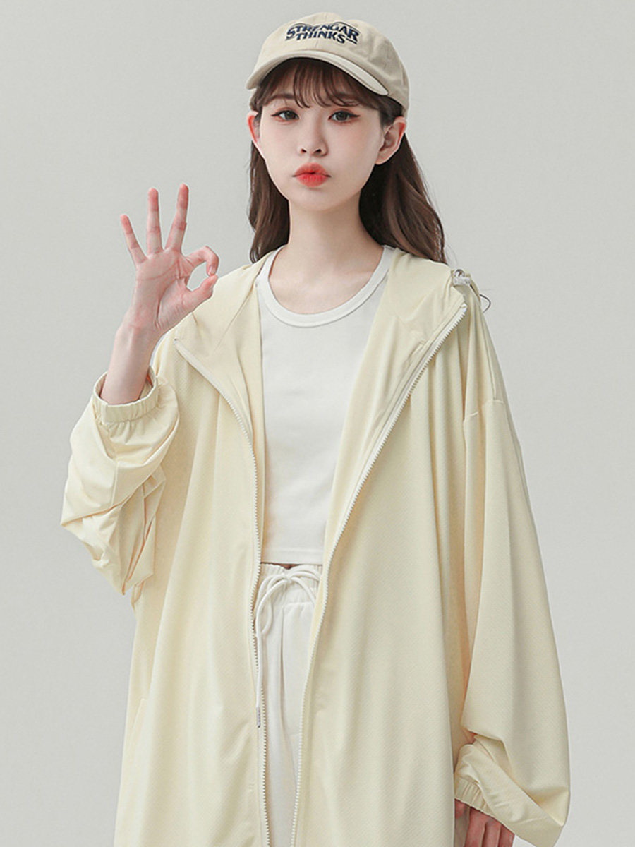 UPF50+透气防晒衣女夏季户外长袖轻薄外套防晒服宽松港味chic上衣