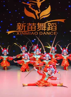 小舞蹈家沁园春雪舞蹈服儿童京剧戏曲演出服花木兰刀马旦演出服装