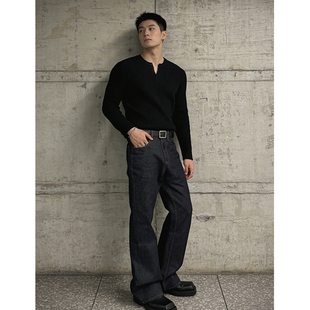 三七分比例单品手缝针13.5盎司原牛微喇版型固色牛仔裤