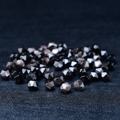 天然银曜石钻石面刻面切面不规则散珠diy手工饰品配件材料串珠
