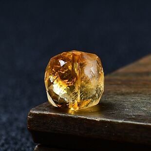 天然巴西黄水晶黄塔晶方糖切面散珠刻面冰块方形异形随形单颗珠子