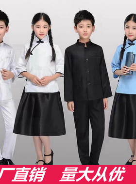 学生表演服朗诵五四青年装民国风