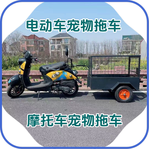 A宠物小拖车二轮三轮后挂式拖斗猫狗羊驼小矮马小鹿鸵鸟旅行拉车