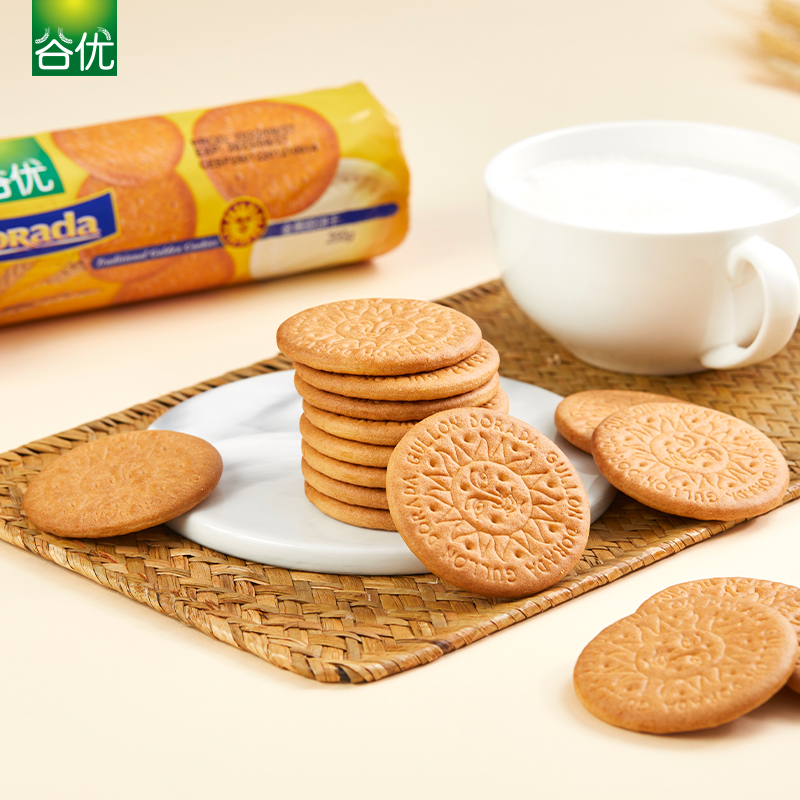 谷优金黄脆饼干西班牙进口休闲下午茶零食雪花酥早餐烘焙原料