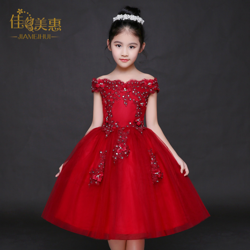 兒童禮服紅色短款蓬蓬裙鋼琴公主裙花童婚紗女童主持走秀演出服夏在類目 童裝/嬰兒裝/親子裝, 兒童禮服中 - 來自Buy2taobao.com提供專業的淘寶代購服務