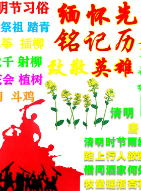 装饰墙贴清明红色元素