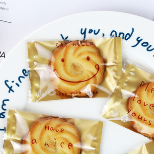 原创雪花酥袋子微笑曲奇饼干袋圣诞包装袋休闲食品机封袋烘焙包装