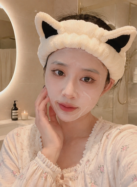 可爱少女心猫耳朵束发带女洗脸发箍女夏碎发整理化妆头箍后脑勺