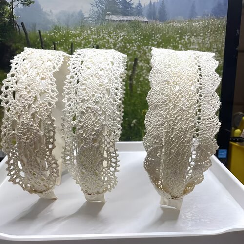 米色花边发箍头箍棉线花边原创