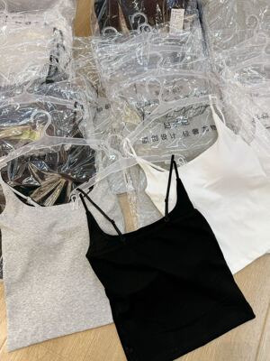 妃子纪3651春夏棉质美背吊带抹胸固定杯性感U型露背内搭背心潮女