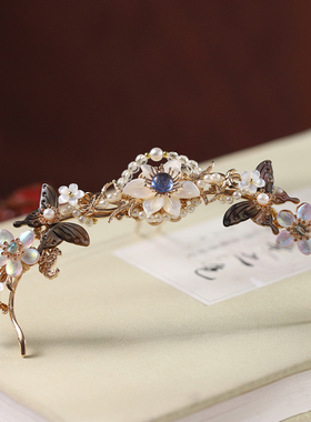 青雀记原创手工发簪古典风汉服cos蝴蝶百搭发梳流苏步摇幻蝶发冠