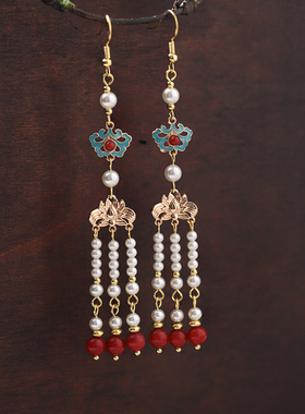 青雀记原创设计汉服新娘古风耳饰女旗袍耳坠无耳洞耳夹赴韶华耳环