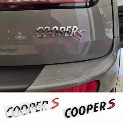 宝马迷你MINI车标车贴COOPER S后尾标英文字母贴装饰标改装