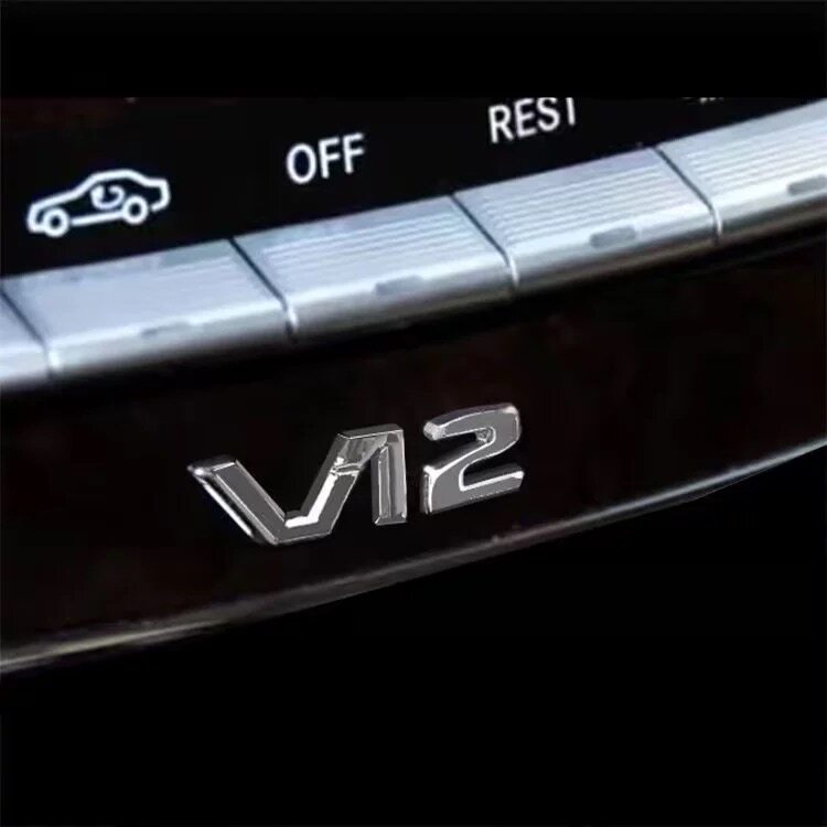 适用于老款奔驰S级S600L S65L中控台V12车标字标仪表标车贴装饰贴
