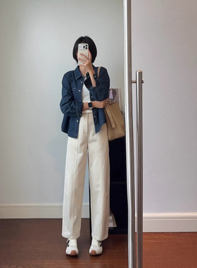 春夏日系天丝棉高腰显瘦直筒烟管裤女松弛感百搭休闲裤九分裤
