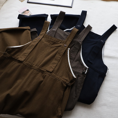 2025韩版工装背带裤女宽松休