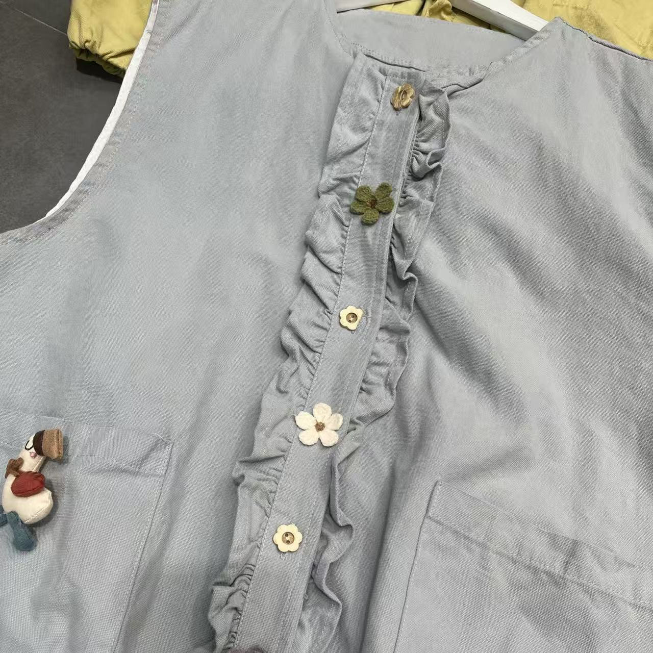 春季新款小个子花苞背心马甲