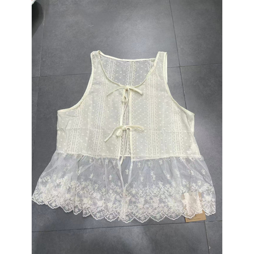 甜美蕾丝网纱马甲2551