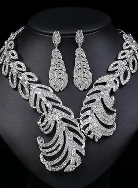 欧美高级风新娘钻石项链