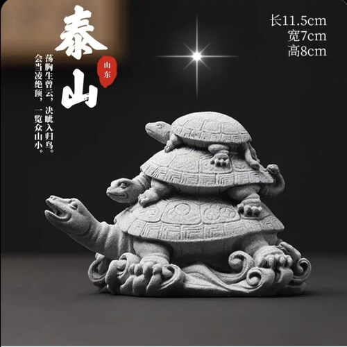 乌龟龙龟镇水兽茶桌茶宠鱼缸造景微景观花盆青砂石摆件转运招财