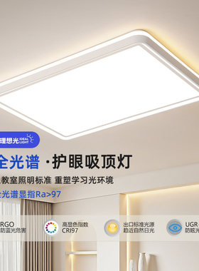 现代简约LED全光谱护眼吸顶灯大气客厅灯书房卧室长方形餐厅灯具