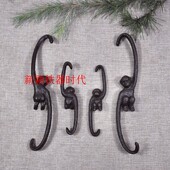 花园动物挂钩猴子捞月铸铁工艺品 包邮