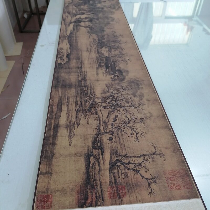 北宋张择端清明上河图复古字画山水国画高清微喷复制仿真临摹装饰