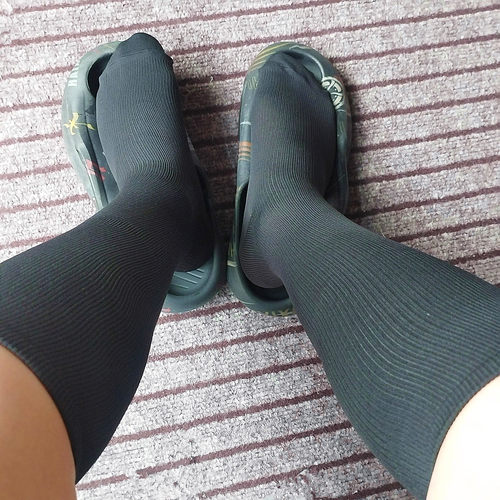 外贸原单~男士压力袜黑色及膝