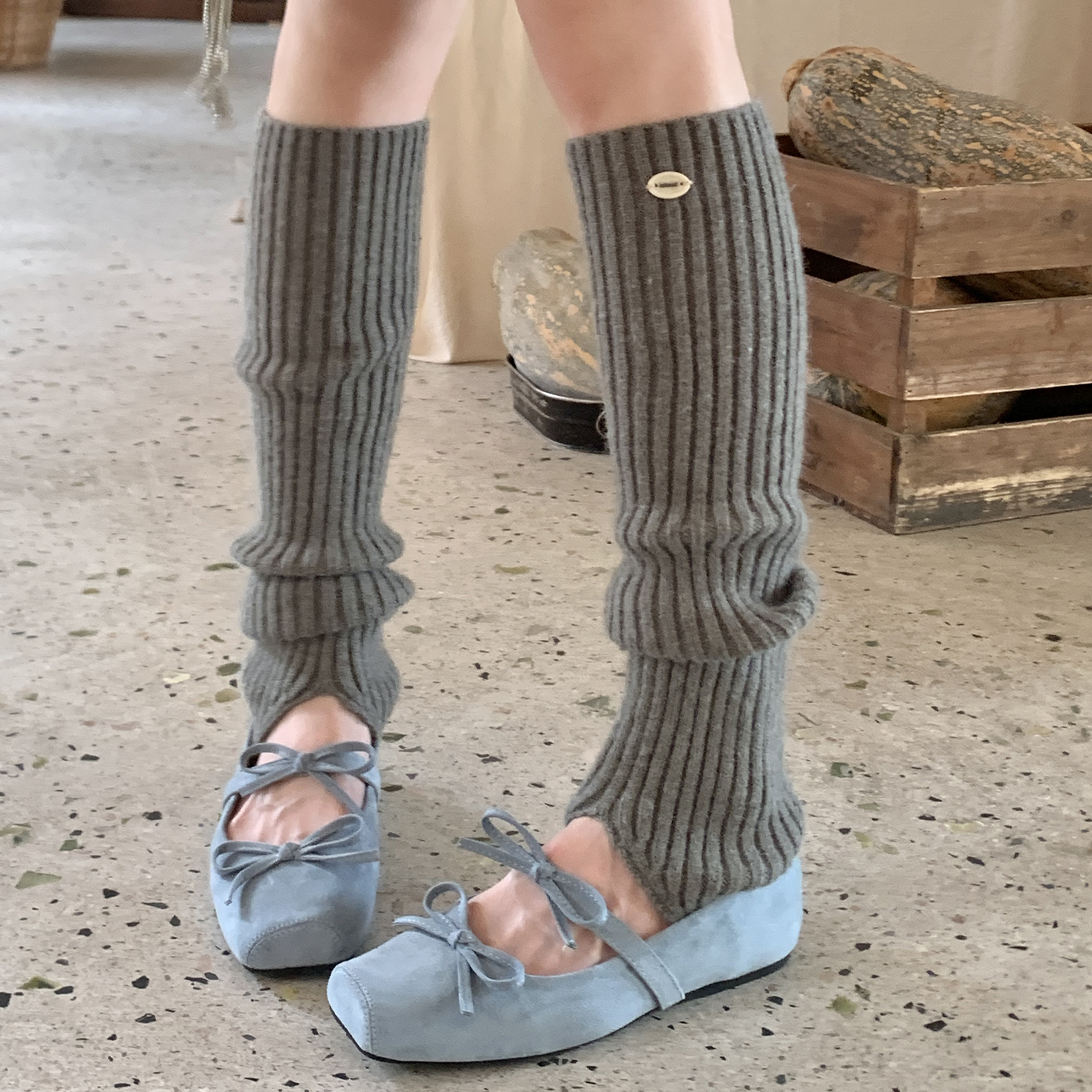 彩色单扣踩脚长筒堆堆袜