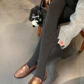 24秋冬新款 灰色连裤 英同款 平板光面不加绒打底裤 袜不掉档裤 袜张元