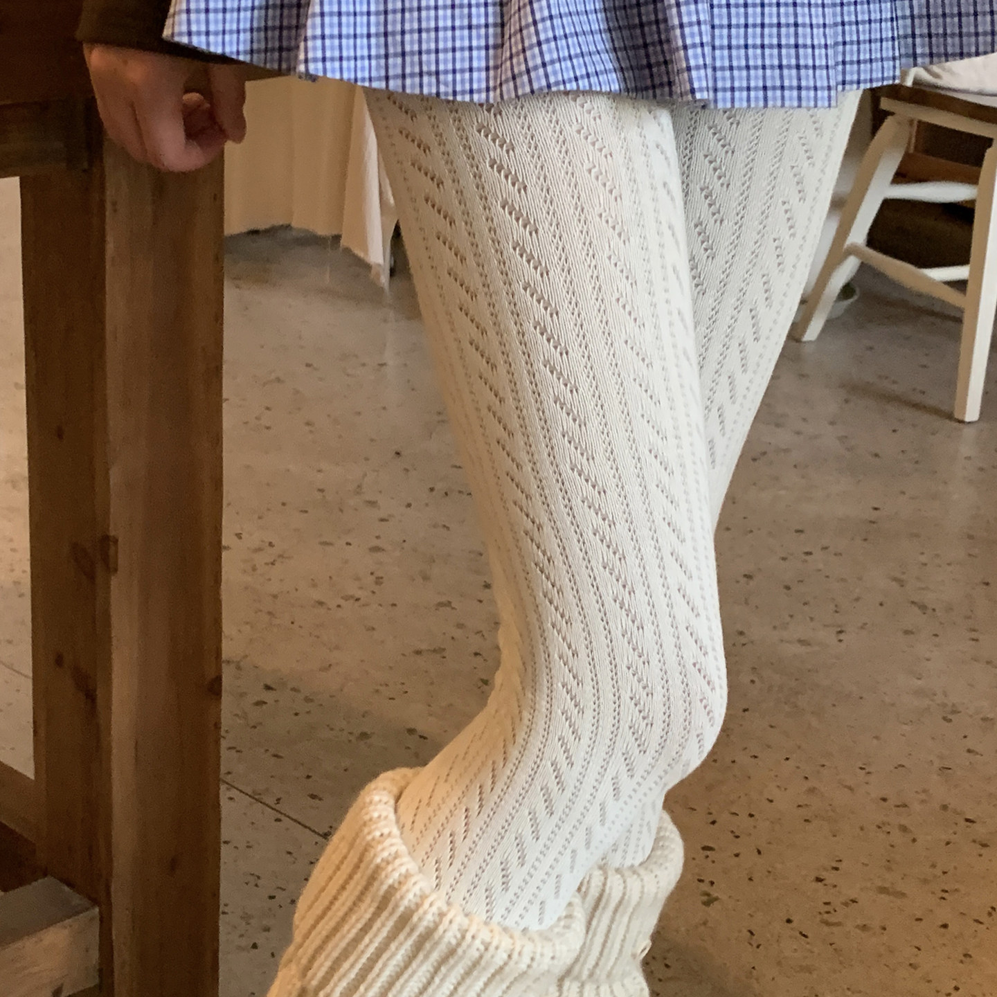 镂空针织连裤袜温柔系穿搭