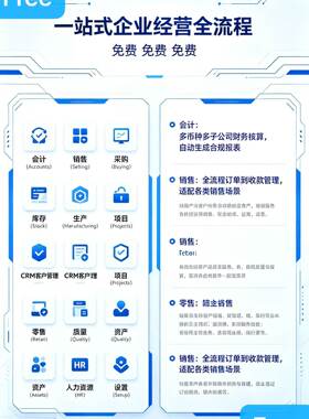 企业ERP系统 业财一体化 进销存生产管理 项目CRM 一站式管理平台