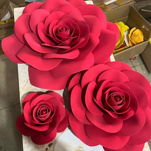 大红手工立体泡沫纸花立婚庆