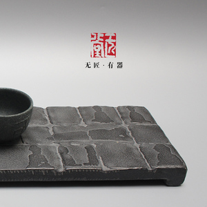新破损补寄  乌金石头茶盘干泡盘茶台大小茶托茶道茶具配件4