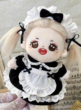 15CM棉花娃娃娃衣经典三色女仆装四件套