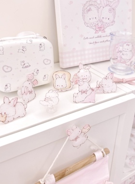 MG原创马桶按压器面包兔可爱马桶按钮美甲冲水辅助配件挂钩把手