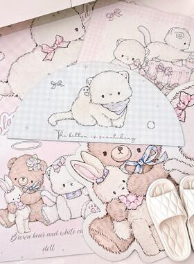 MG原创硅藻泥地垫糯叽叽小猫窝系列防滑吸水软垫厨房厕所门口脚垫