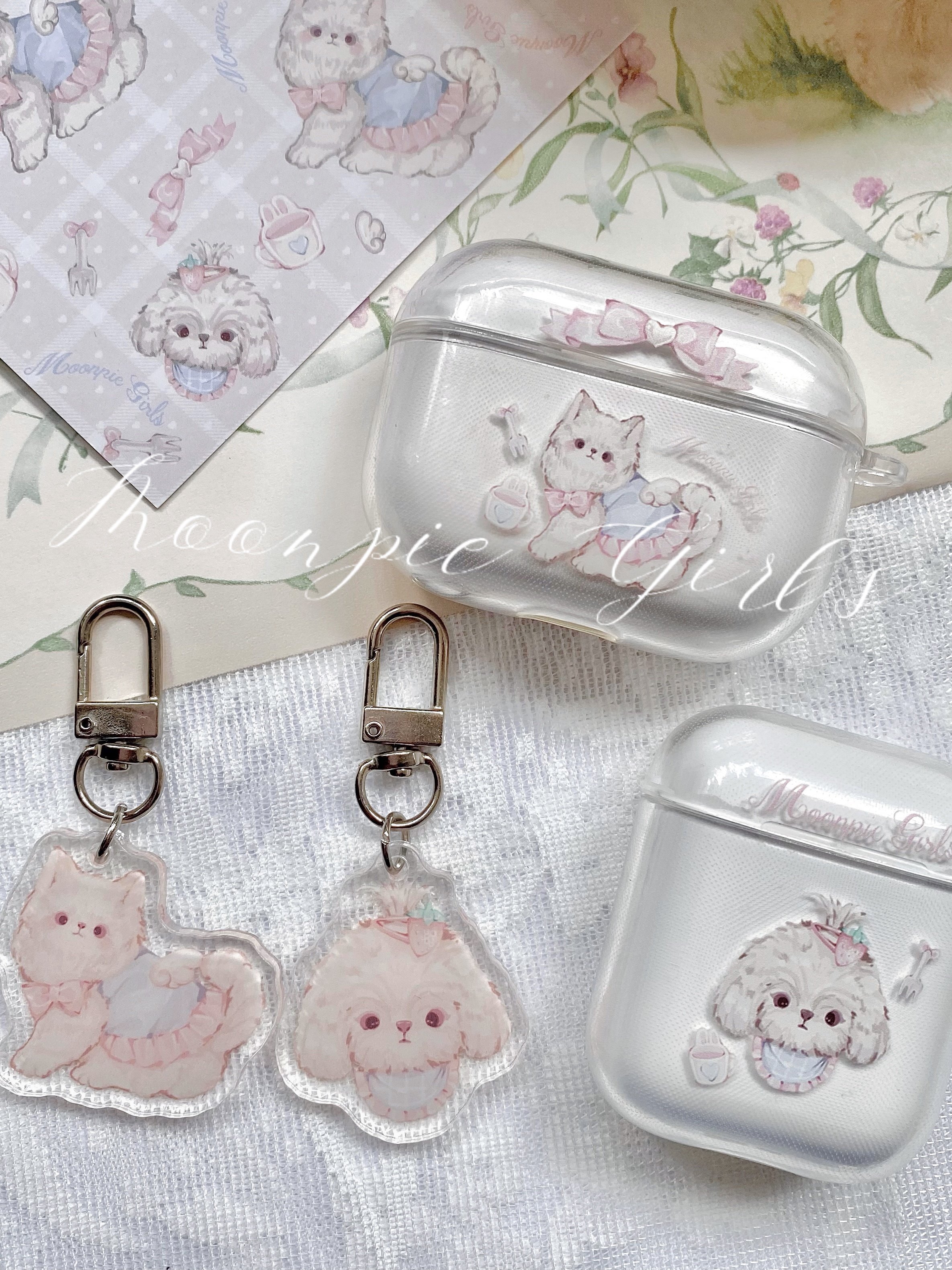 MG原创设计耳机保护套奶油芙芙适用airpods透明软壳可爱小猫小狗,个性定制/设计服务/DIY,手机壳/保护套定制,淘宝优惠券,粉丝福利购,淘宝优惠卷